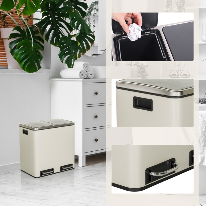 Hjh Office Clean Ix 30 L2x15 L Abfallsammler Mülltrennsystem Mülleimer Abfallei537 B-Ware