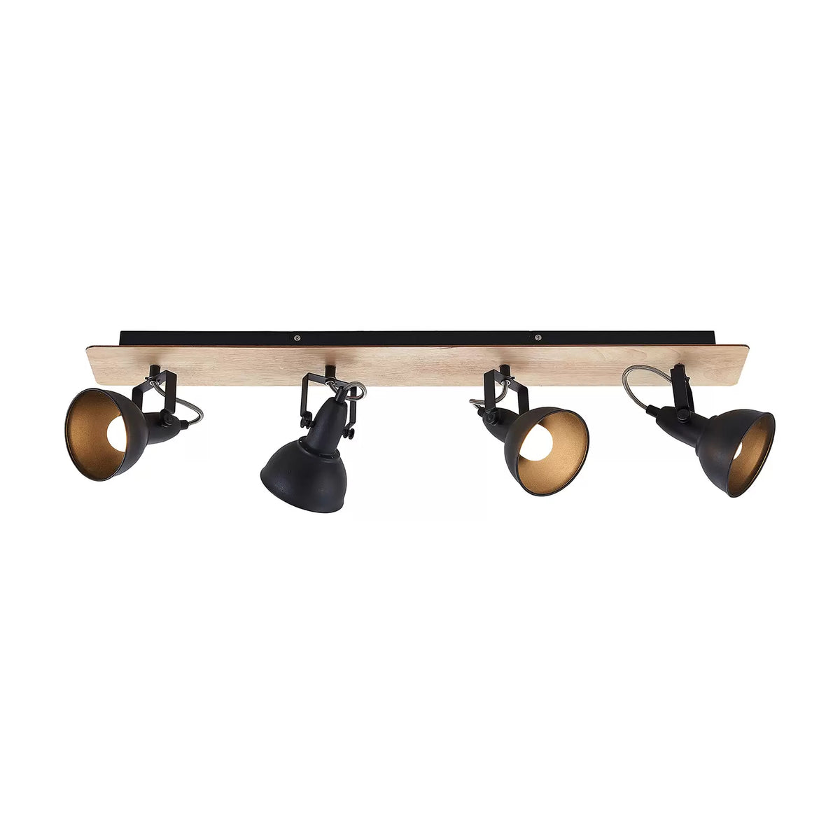 Lindby Aylis Deckenlampe Deckenleuchte Lampe Licht 4-flg. 82cm schwarz Holz 817 - 9626219