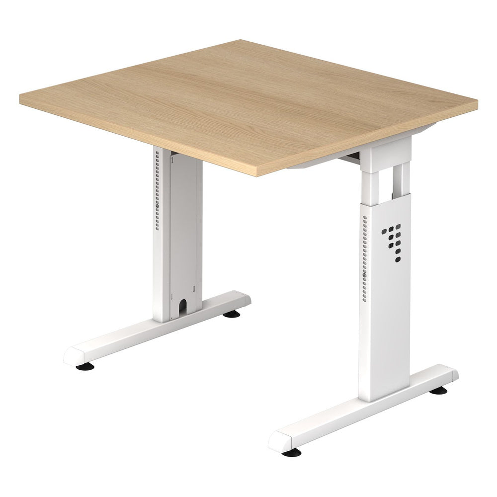 Hammerbacher höhenverstellbarer Schreibtisch VOS08/E/W Eiche Weiß 80x80x65 cm - 4032062164129