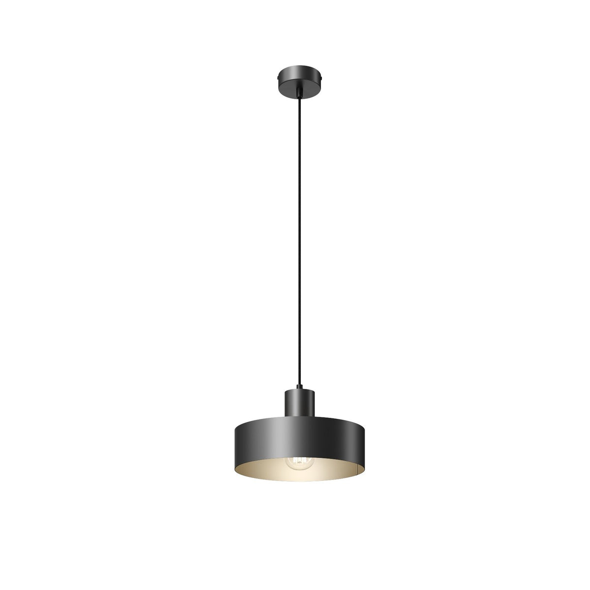 Hängeleuchte Lampe Leuchte Hängelampe Deckenlampe Rif aus Metall schwarz Ø 25 cm - 5902335263974