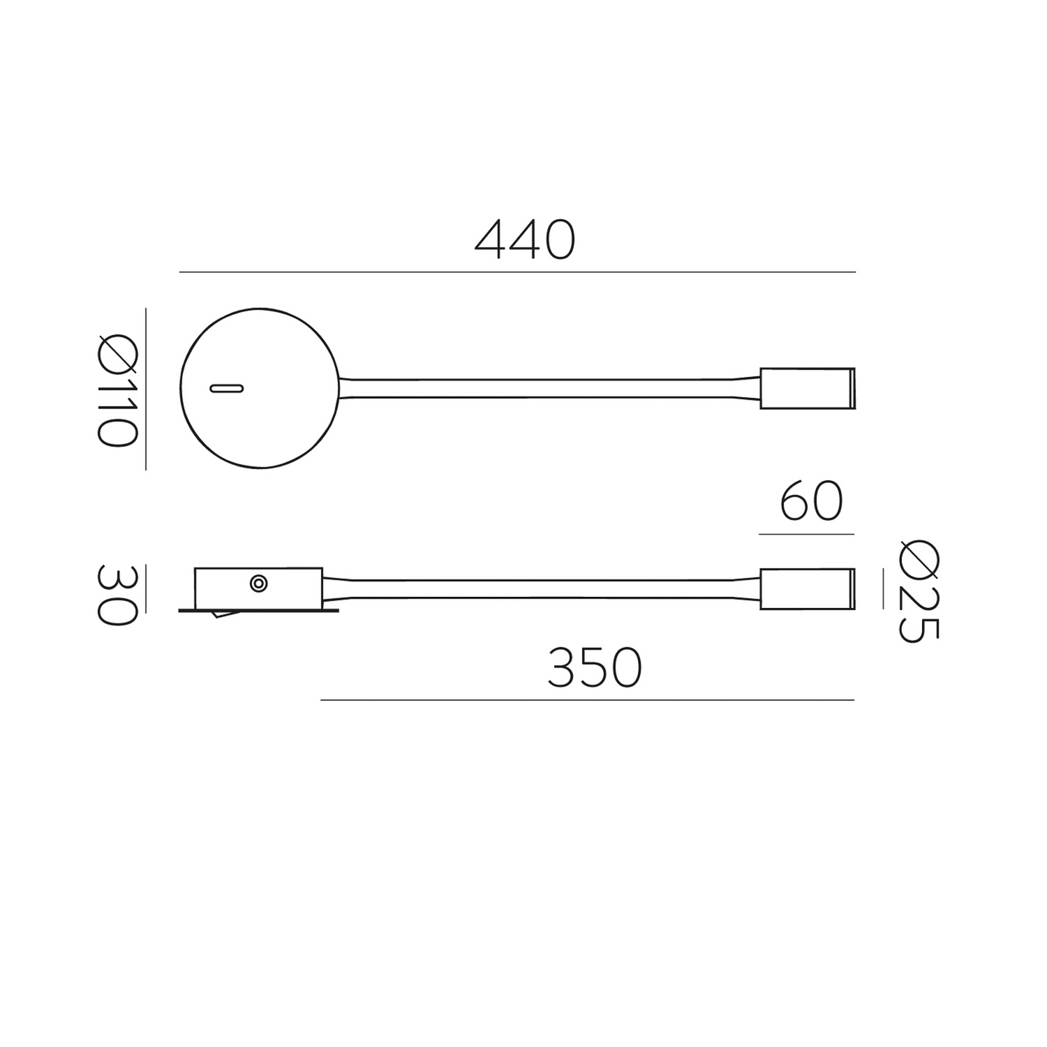 Acb Iluminación Led Wand Leseleuchte Leselampe Lyon Flexarm Schalter Schwarz 3 W B-Ware