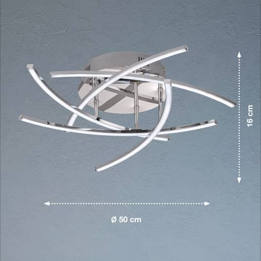 B-Ware Fischer & Honsel Led Deckenlampe Deckenlampe Cross Tunable White, 5fl., Chrom