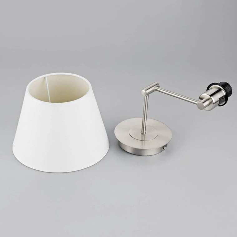 Lindby Wandleuchte Pola Wandlampe Leuchte Lampe ausziehbarer Schirm Nickel matt