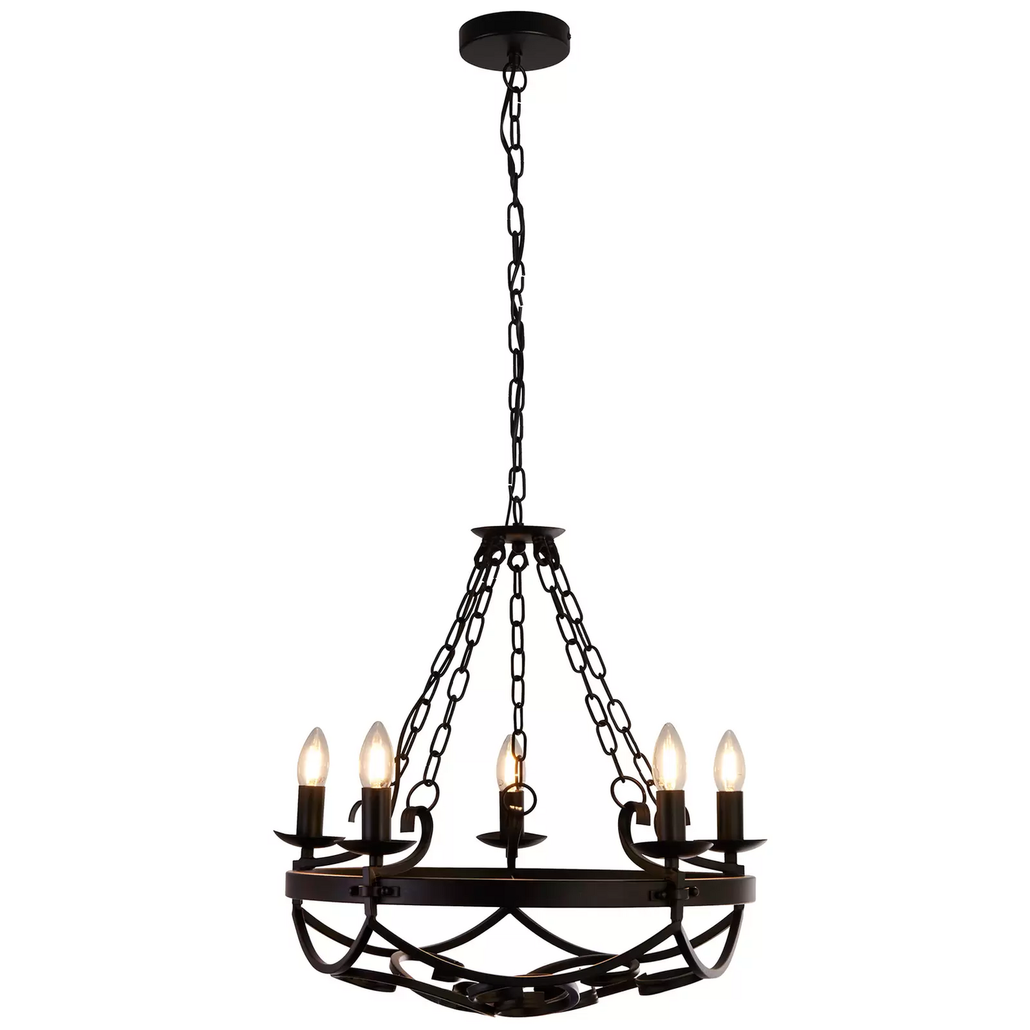 B-Ware Searchlight Kronleuchter Cartwheel Iii Fünfflammig ø 54 Cm Deckenleuchte Lampe