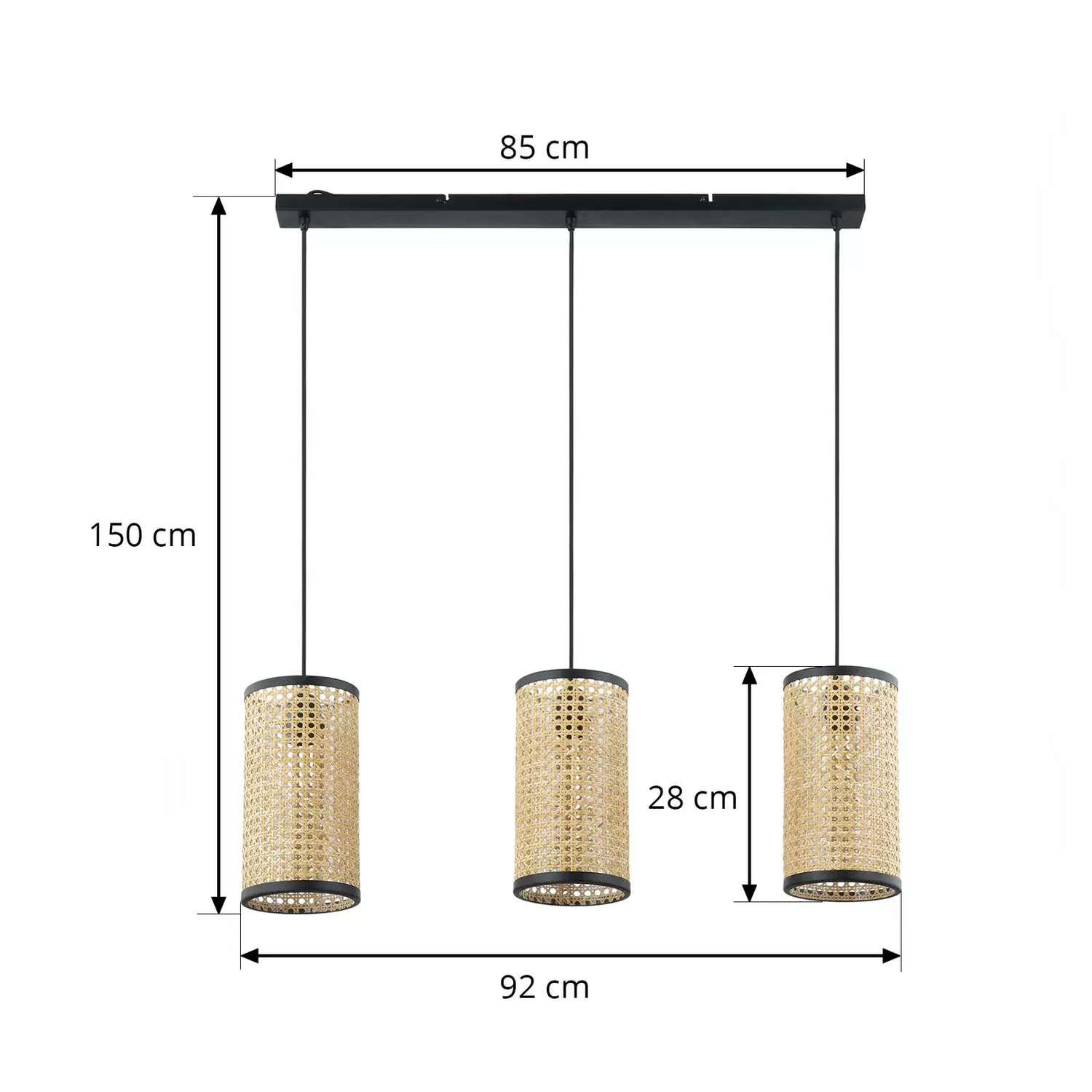 B-Ware Lindby Yaelle Hängelampe Metall Rattan Hängeleuchte Pendellampe Lampe Leuchte
