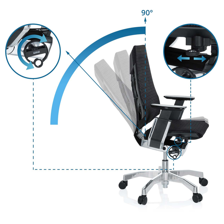 Hjh Office Bürostuhl Drehstuhl Genidia Schreibtischstuhl Stuhl Netzstoff Schwarz B-Ware
