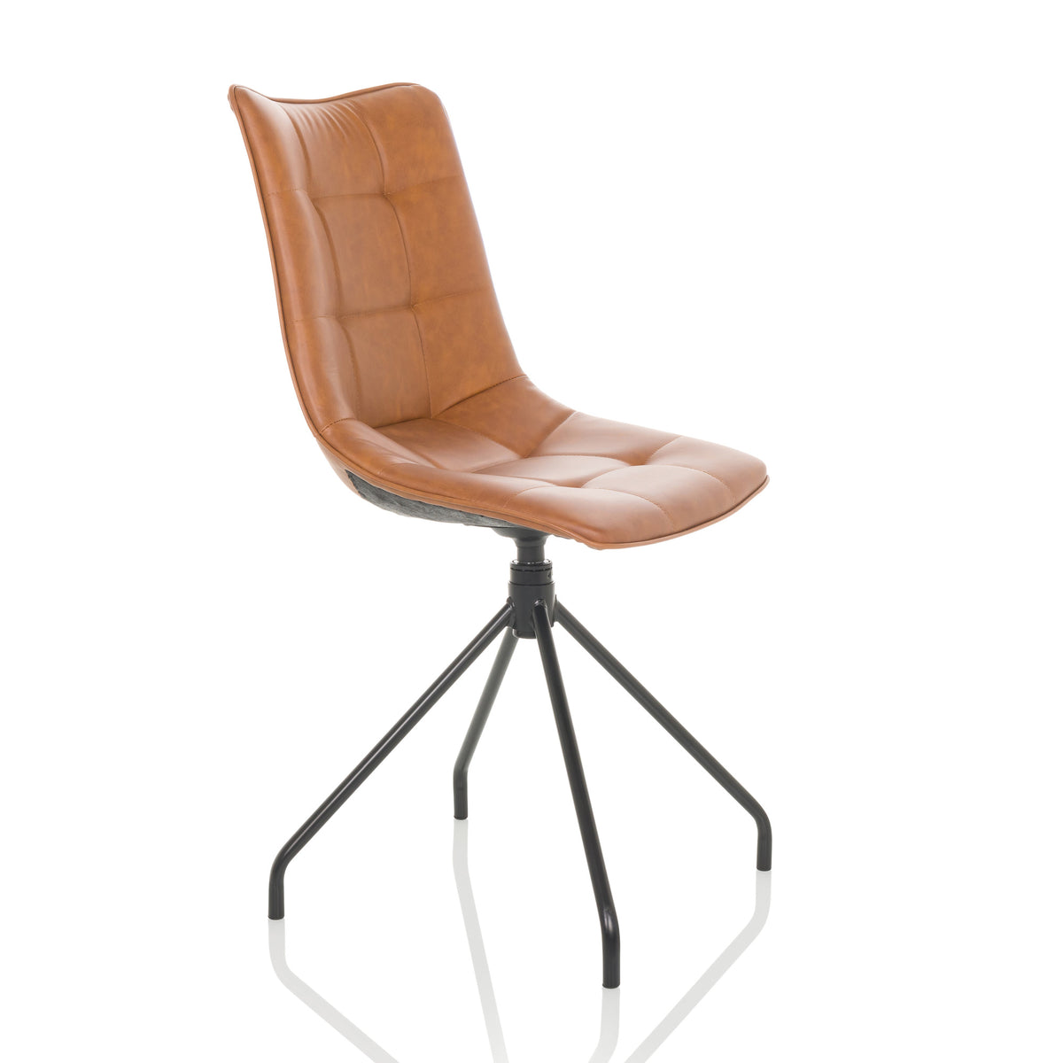 hjh OFFICE Besucherstuhl TARVISO PU braun Stuhl Kunstleder drehbar bequem - 4064323037095