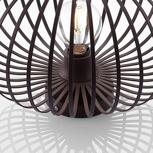 B-Ware Lindby Nahele Deckenlampe Hängelampe Lampe Leuchte E27 Käfigschirm Braun