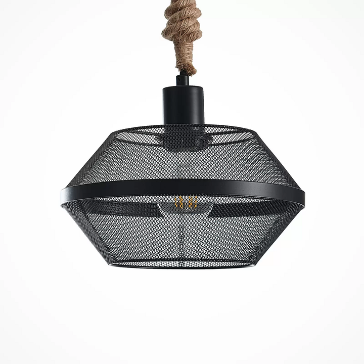 Hängeleuchte Deckenlampe Lindby Rabia 3-flammig länglich Kord Deckenleuchte E27