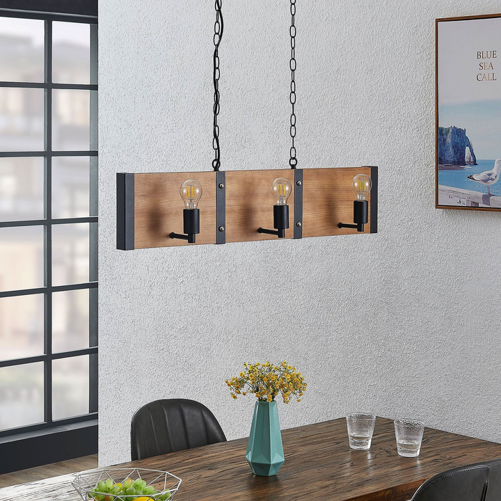 Lindby Kamilja Pendelleuchte Hängeleuchte Deckenlampe Lampe Fürs Esszimmer Holz B-Ware
