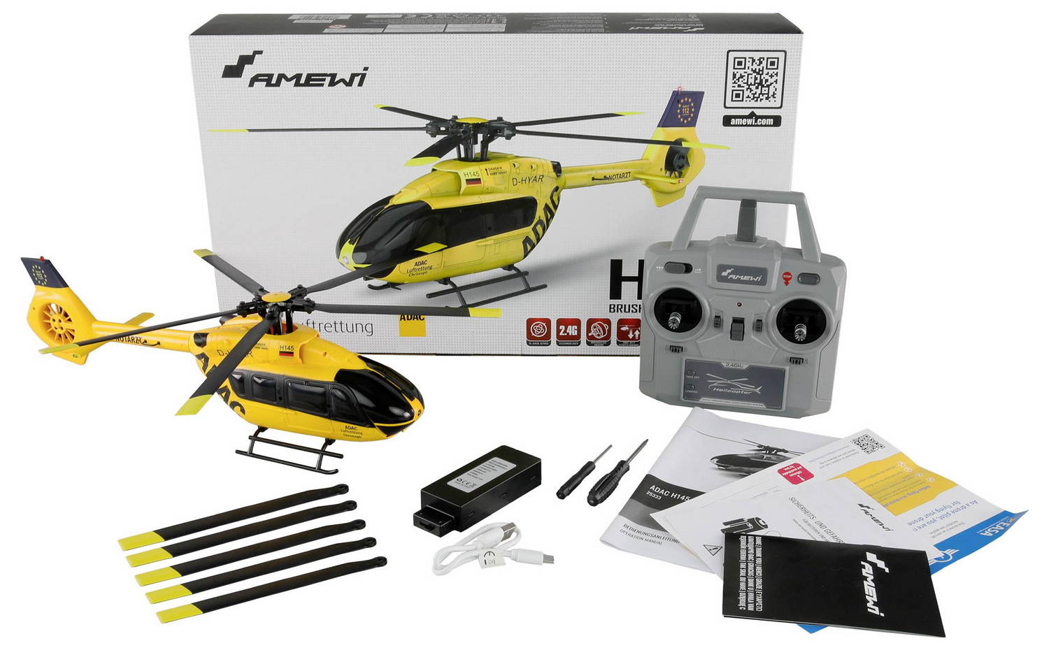 B-Ware Amewi Adac H145 Rc Hubschrauber Rt F Helikopter Modellhubschrauber Modellheli - 4262408970927