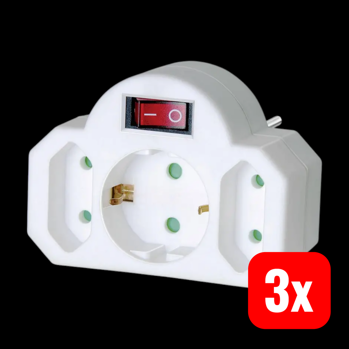 Brennenstuhl Adapter-Schutzkontakt Euro-Steckdose Steckdosenleiste 3 STÜCK - 4007123248186