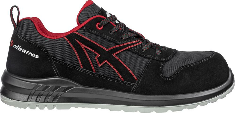 B-Ware Albatros Clifton Low Bequemer Sicherheitsschuh S3 Arbeitsschuh Schwarz Rot Gr 43