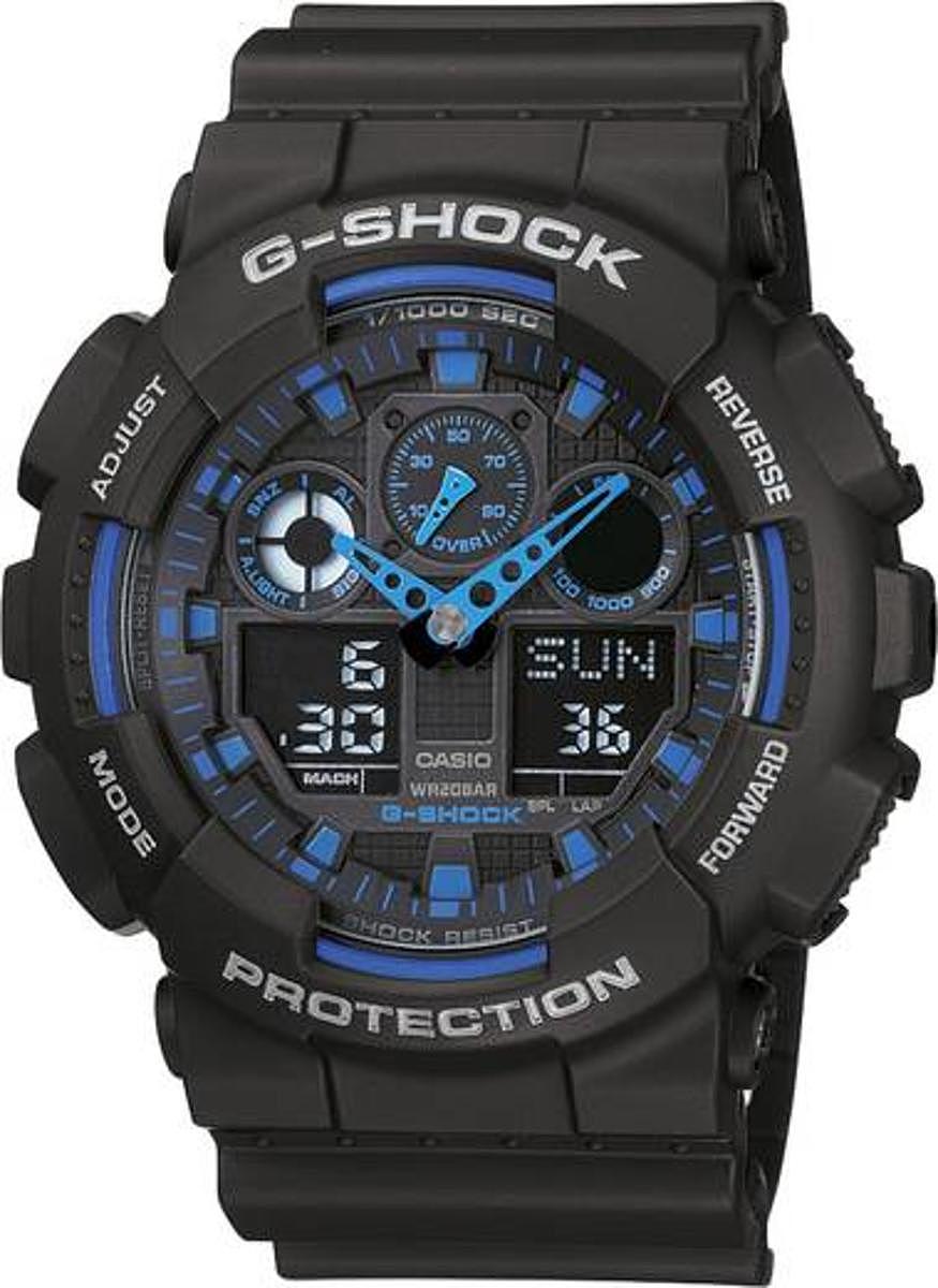 B-Ware Casio Armbanduhr Ga 100 1 A2 Er Analog Digital 51.20mm X 55mm Blau Schwarz - 4971850443902
