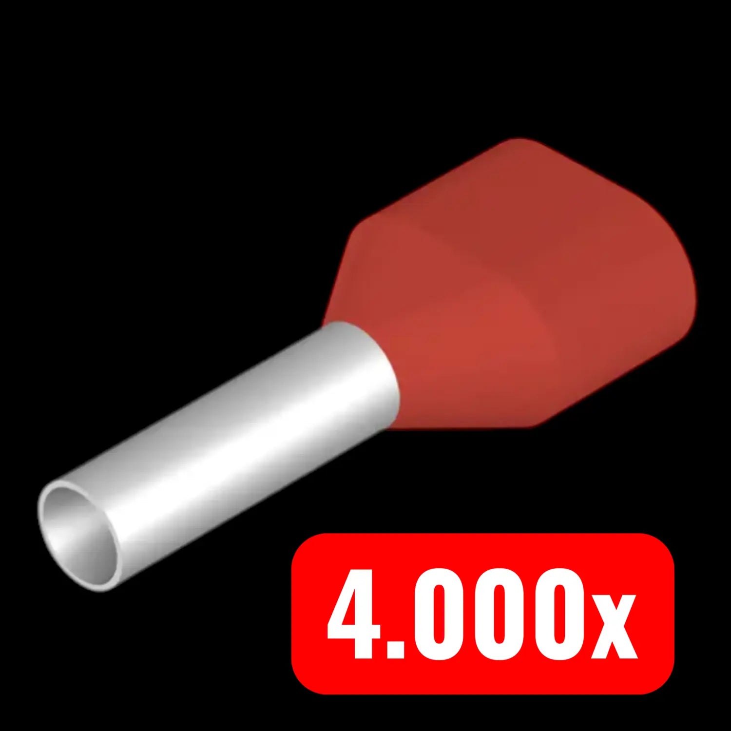 B-Ware Weidmüller Zwillingsaderendhülse Doppelader Rot Teilisoliert 1mm² 4000 Stück - 4008190188832