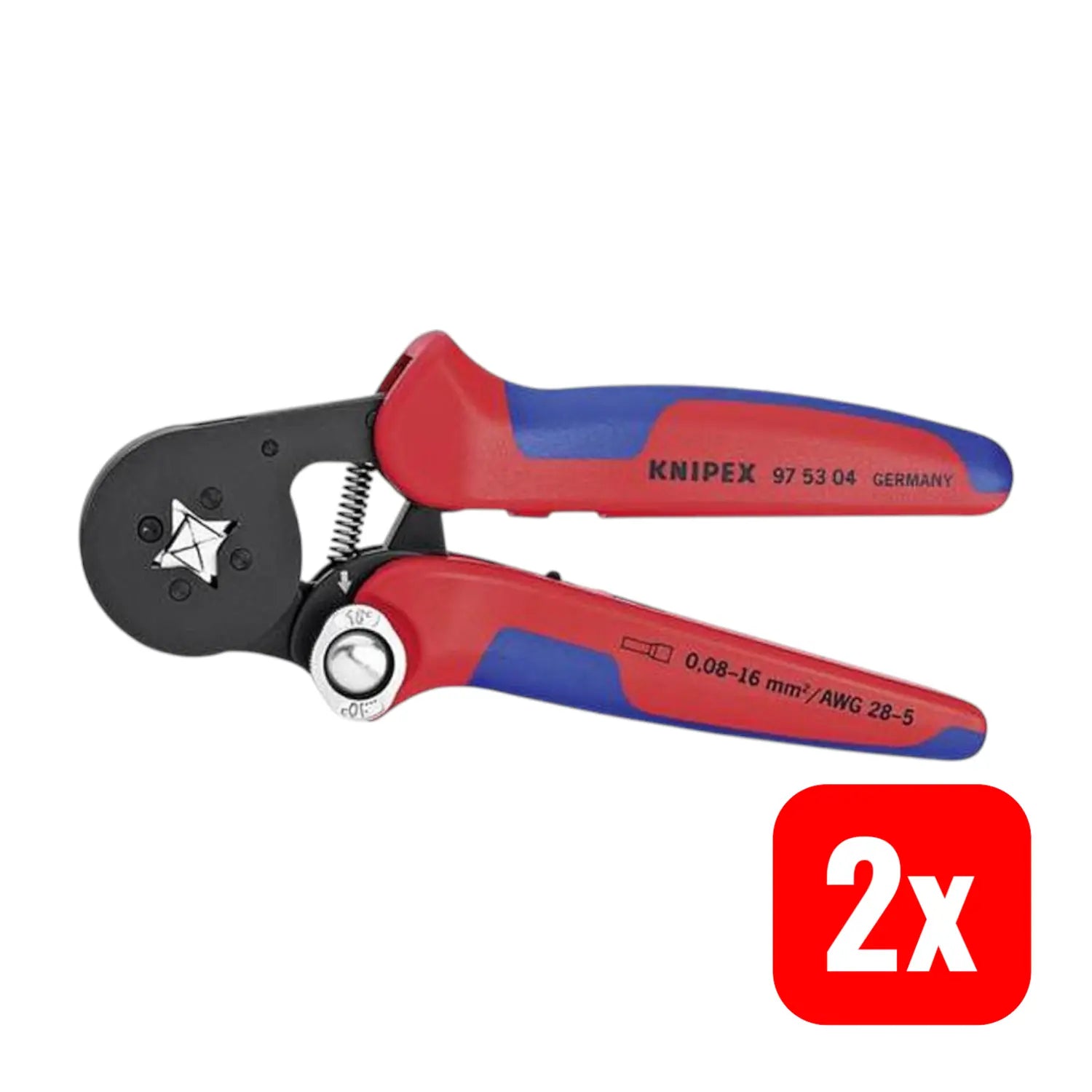 B-Ware Knipex 97 53 04 Selbsteinstellende Crimpzange Aderendhülsen 0,08   16mm² 2 Stück - 4003773028017