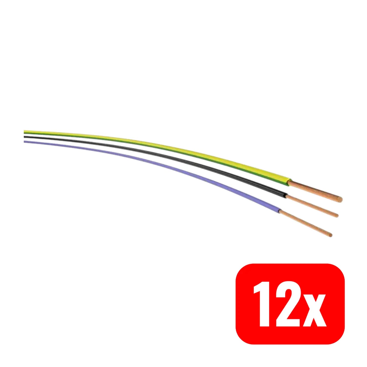 B-Ware Aderleitung Ver Kabel H05 V K Kupfer 1x0,5 Dunkelblau Weiß Flexibel 100m 12 Stück - 4013728241552