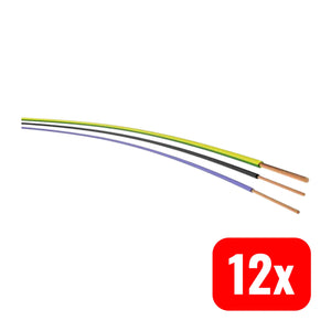 B-Ware Aderleitung Ver Kabel H05 V K Kupfer 1x0,5 Dunkelblau Weiß Flexibel 100m 12 Stück