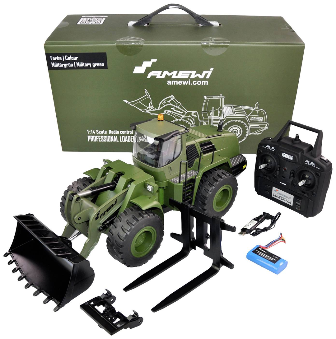 Amewi 1:14 Elektro Rc Funktionsmodell Rt R Radlader G485 E Grün 1:14 Defektware D-Ware