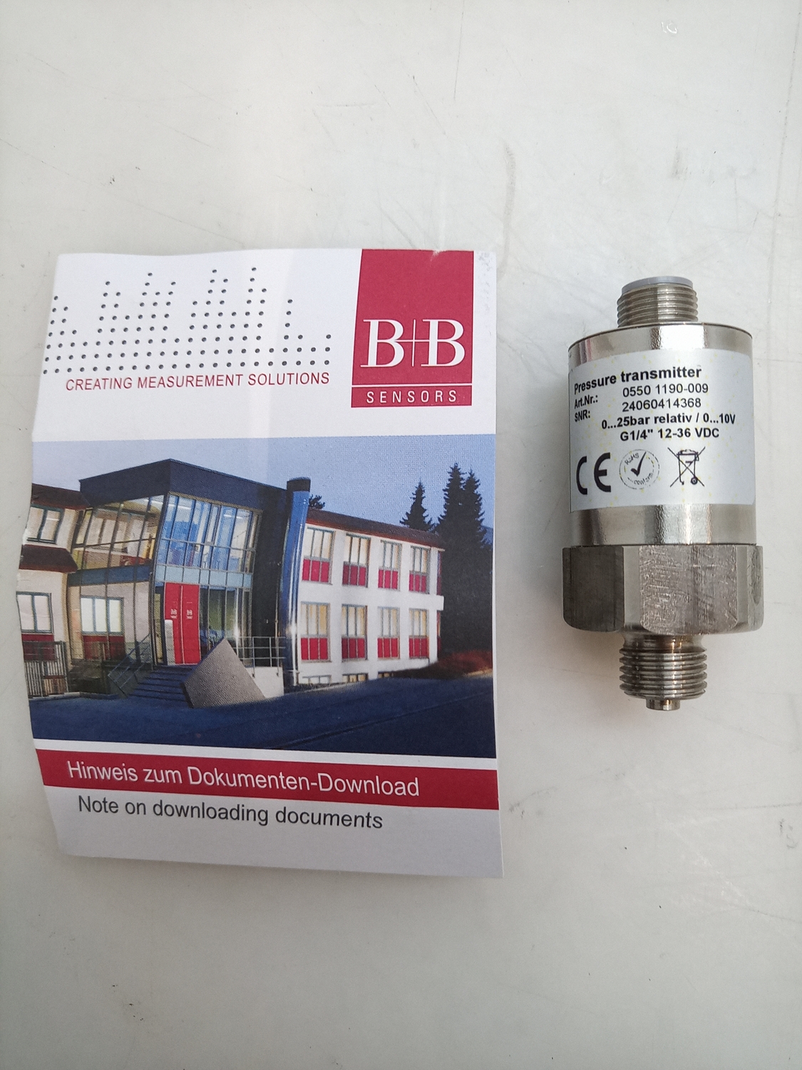 B-Ware B + B Thermo Technik Drucktransmitter 1 St. 0550 1190 009 M12, 4 Polig