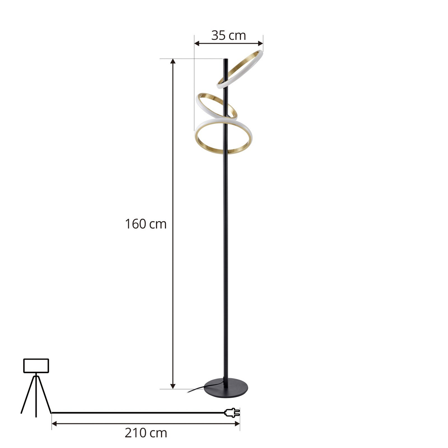 B-Ware Lucande Led Stehlampe Madu Schwarz Metall 160 Cm Dimmbar Stehleuchte Lampe S622