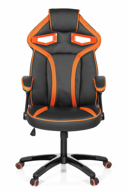 Hjh Office Gaming Stuhl Bürostuhl Guardian Schwarz Orange Kunstleder B-Ware - 4251084654344