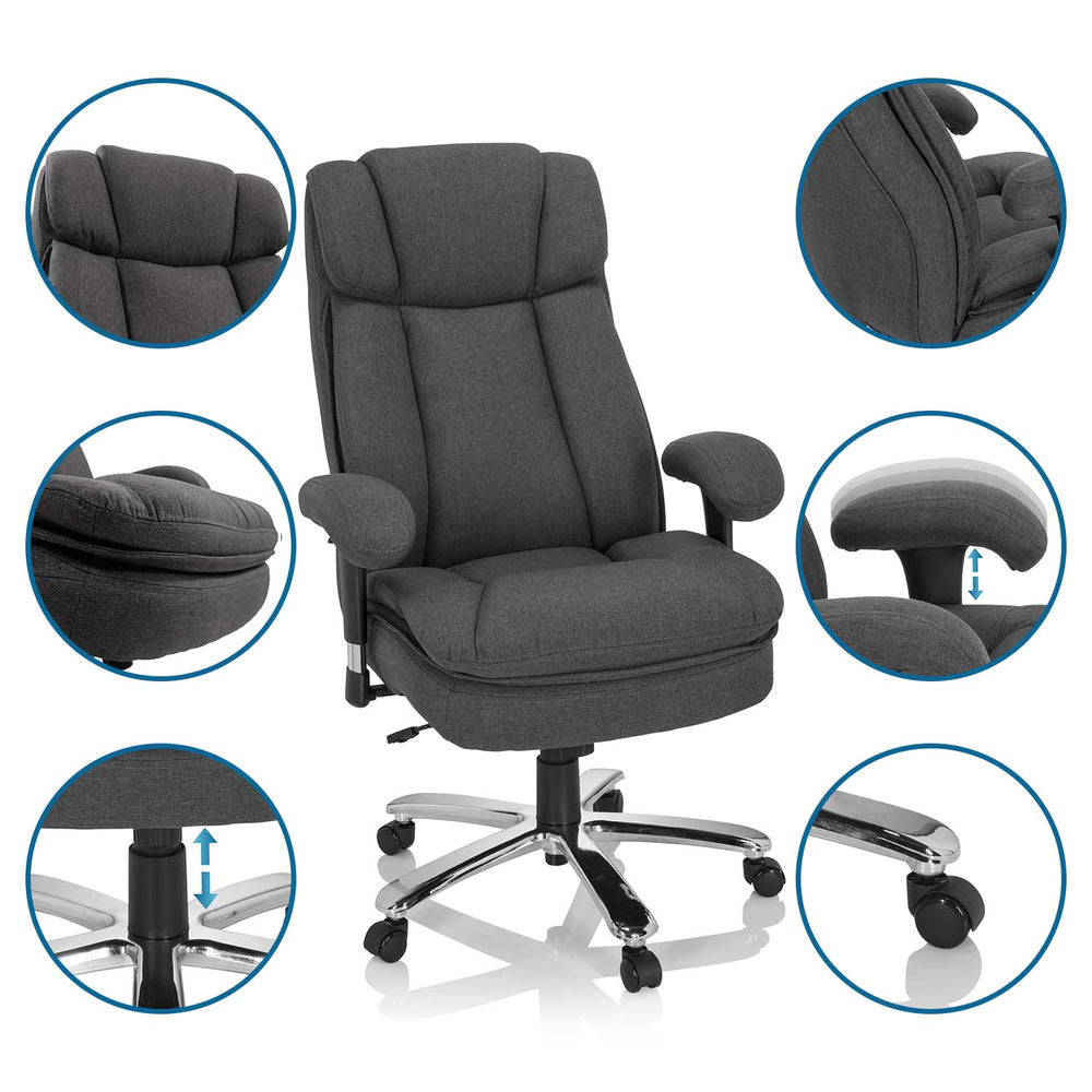 hjh OFFICE Schwerlaststuhl Bürostuhl Chefsessel XXL Stoff SIEHE TEXT/FOTO - 4064323017448
