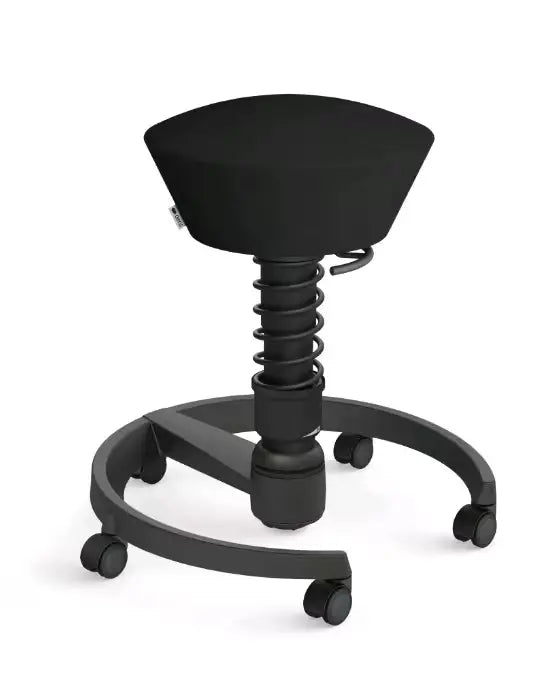 B-Ware Aeris Swopper Bürohocker Schwarz Mikrofaser Ergonomisch Höhenverstellbar Hocker - 1
