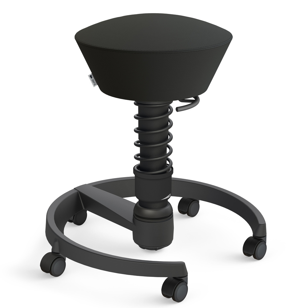 B-Ware Aeris Swopper Hocker Aktiv Sitz Höhe Standard Hartbodenrollen Kunstleder Schw937 - 4250200425110