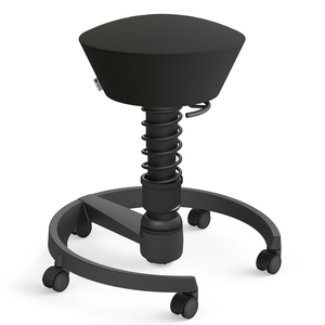 B-Ware Aeris Swopper Hocker Aktiv Sitz Höhe Standard Hartbodenrollen Kunstleder Schw937