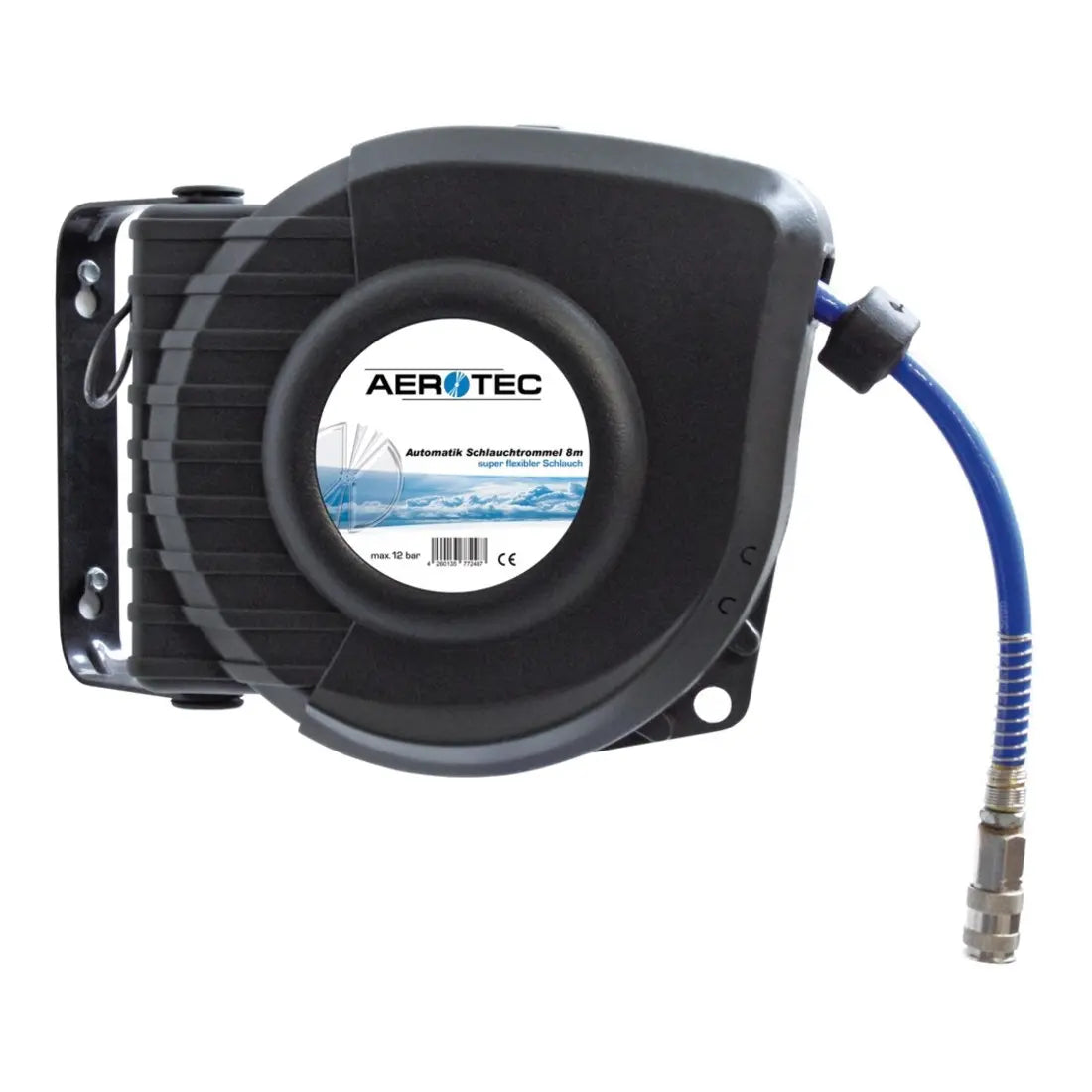 B-Ware Aerotec Druckluft Schlauchtrommel 8 M 10 Bar Wandbefestigung Aero 8 Rücklauf - 4260135772487