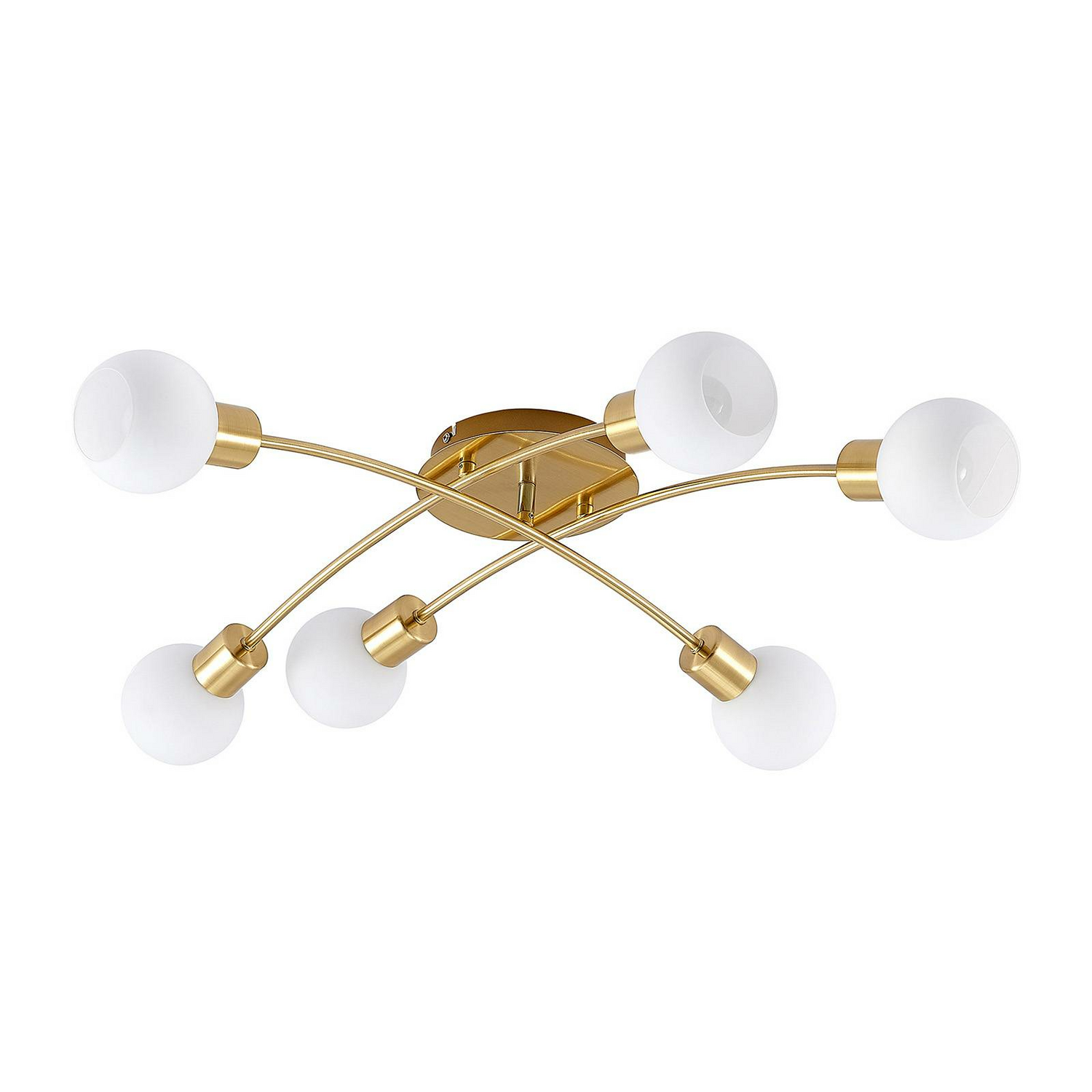 Suspension LED Lindby Agmar, en laiton, à 6 lumières, culot E14