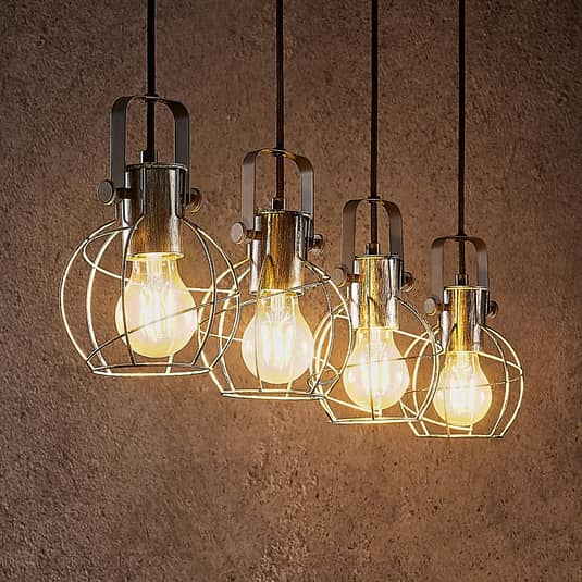 Lindby Salima Hängeleuchte Mit Käfigschirmen Hängeleuchte Lampe Leuchte 4 Fl. E2 B-Ware - 4251096574807