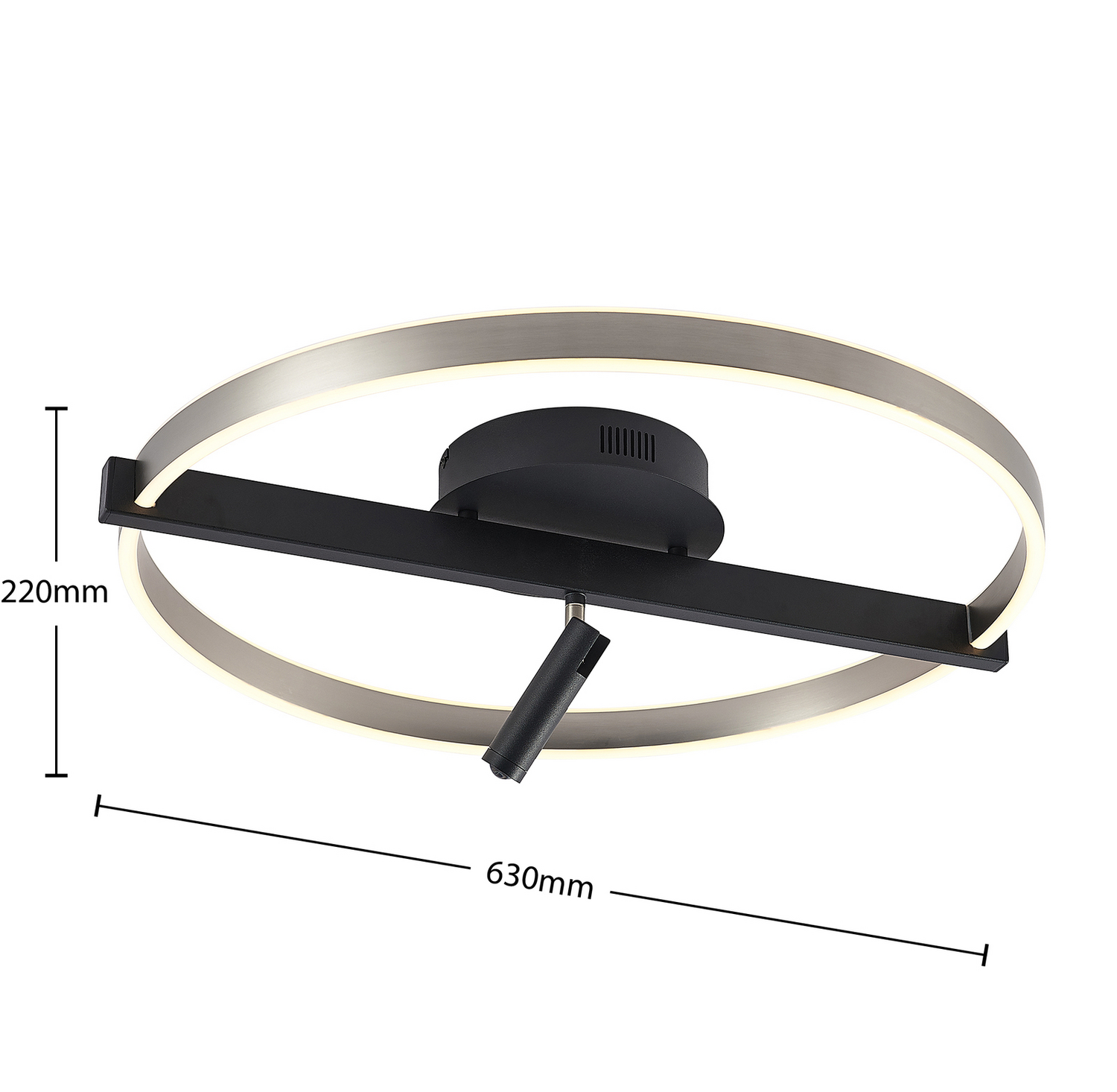 B-Ware Lucande Matwei Led Deckenlampe Deckenlampe Deckenlicht Lampe Ringförmig Nickel