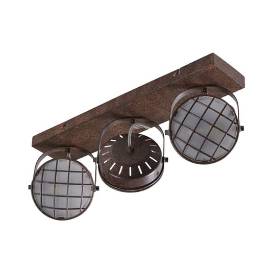 Plafonnier LED à trois lumières Lindby, couleur marron rouille, référence 706 