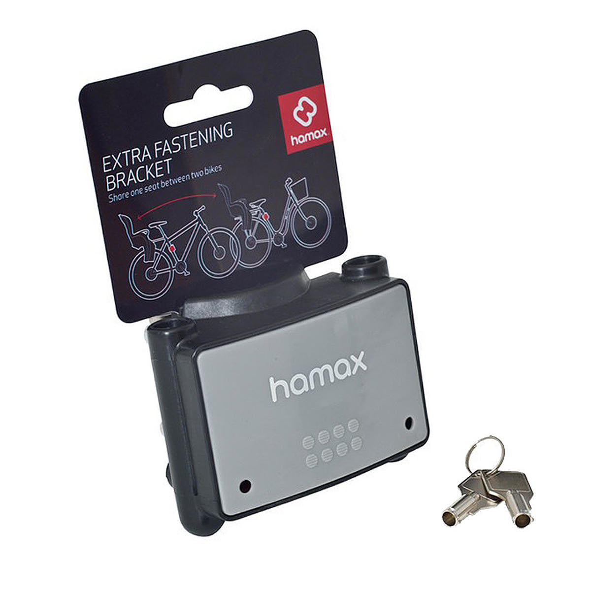 B-Ware Hamax Abschließbare Zweithalterung Grau Für Rohrrahmen Fahrradzubehör 28   40 Mm