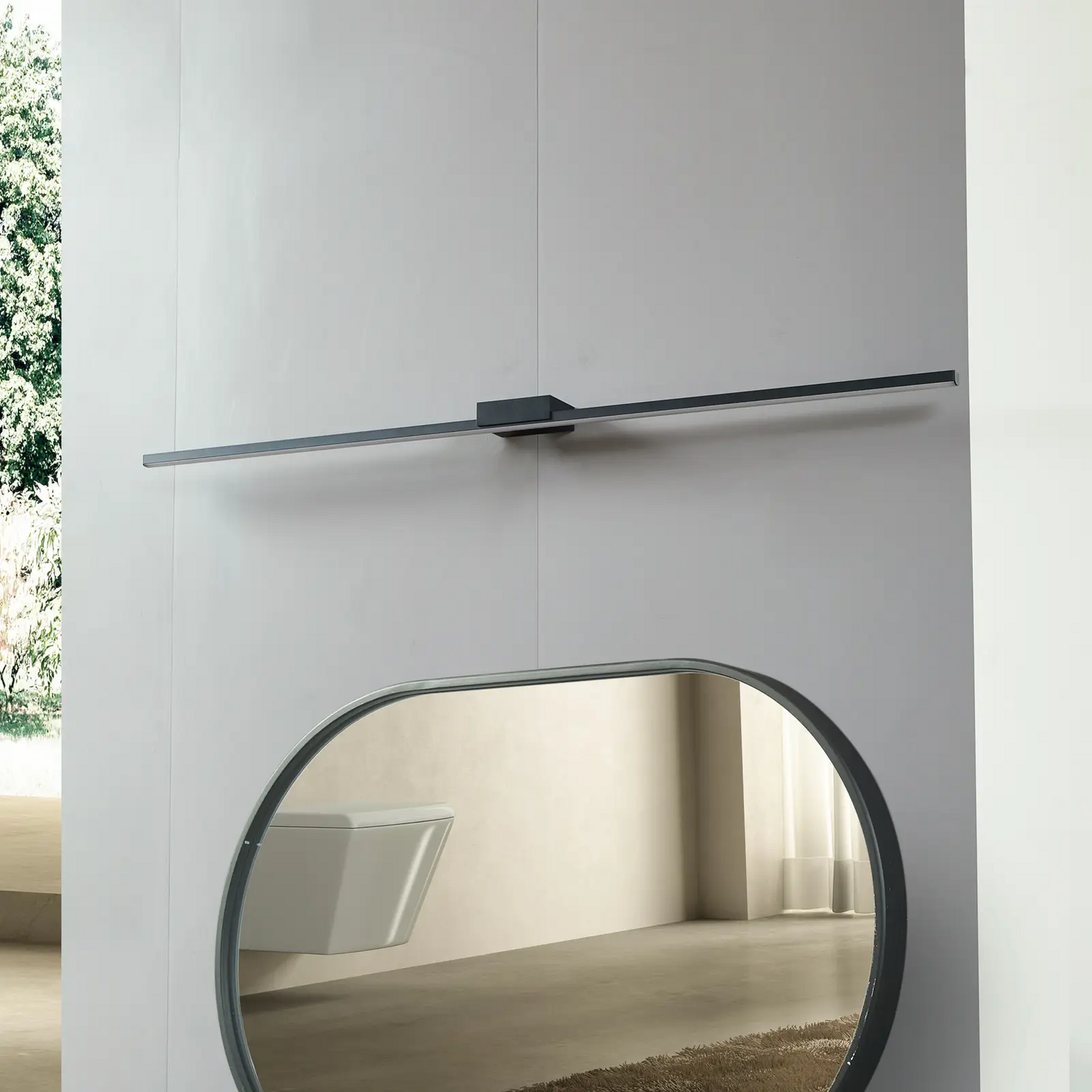 B-Ware Lucande Spiegellampe Badleuchte Led Schwarz Aluminium Kunststoff Ip44 120cm797