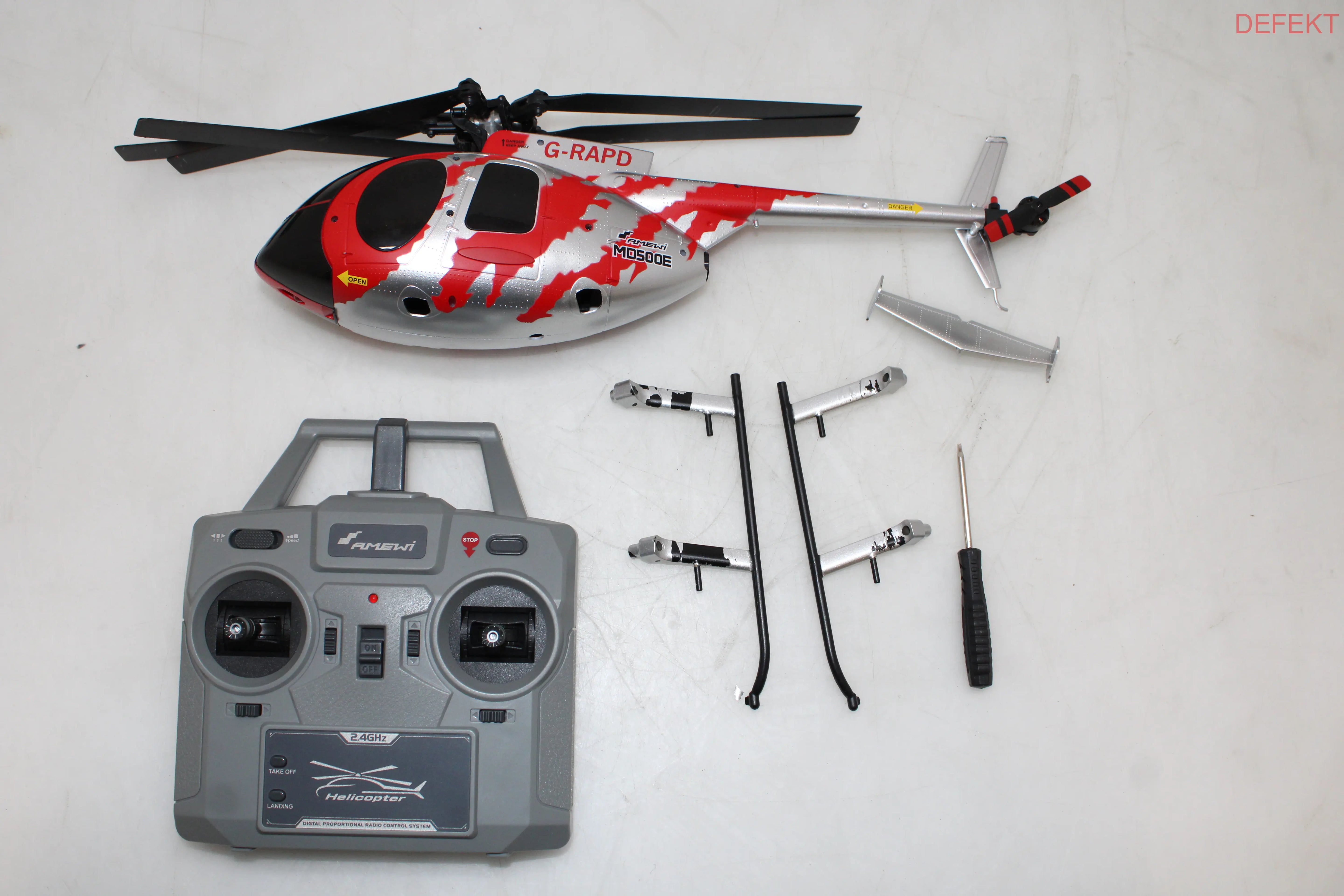D-Ware Amewi Afx Md500 E Zivil Rc Hubschrauber  Helikopter Heli Modellbau Defektware - 4262408970934