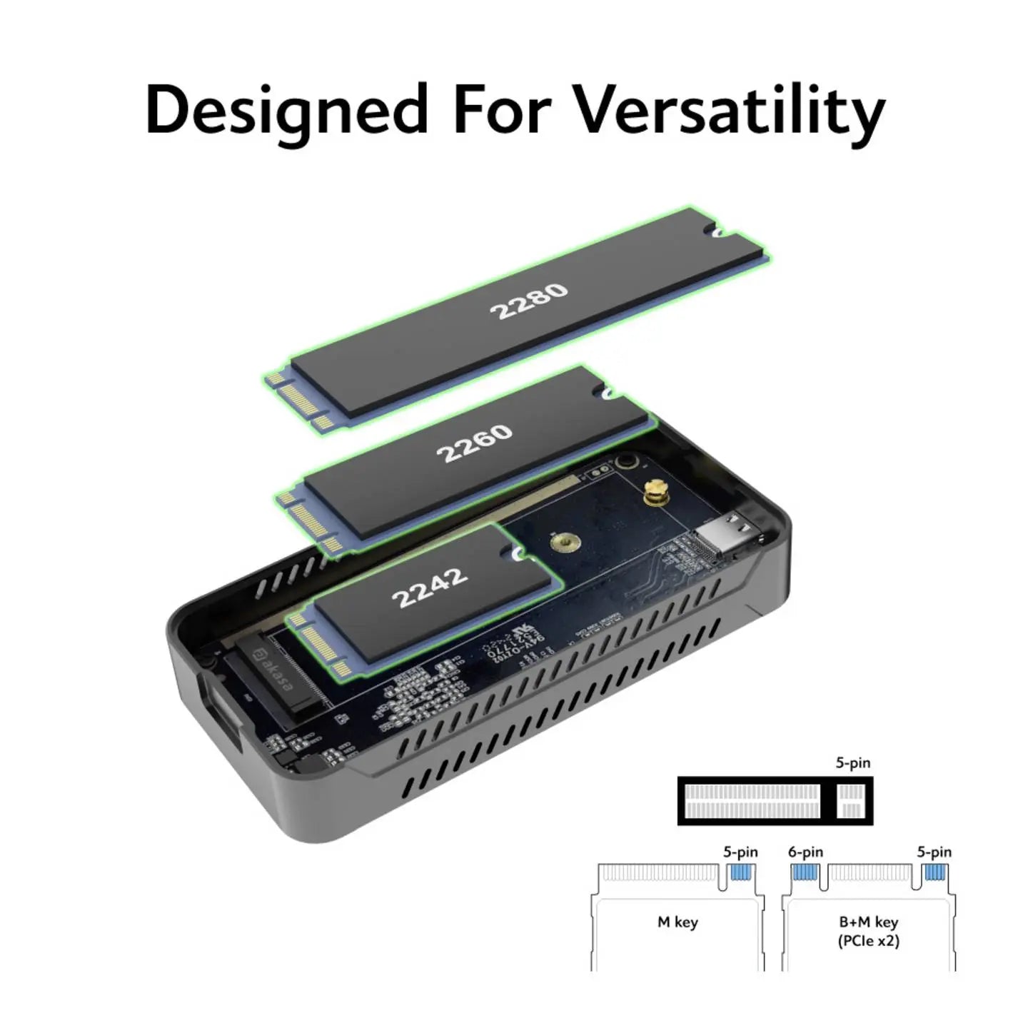 B-Ware Akasa Ssd Gehäuse Festplattengehäuse M2 Usb C Usb4 40 G Bit Pc Ie - 4710679553351