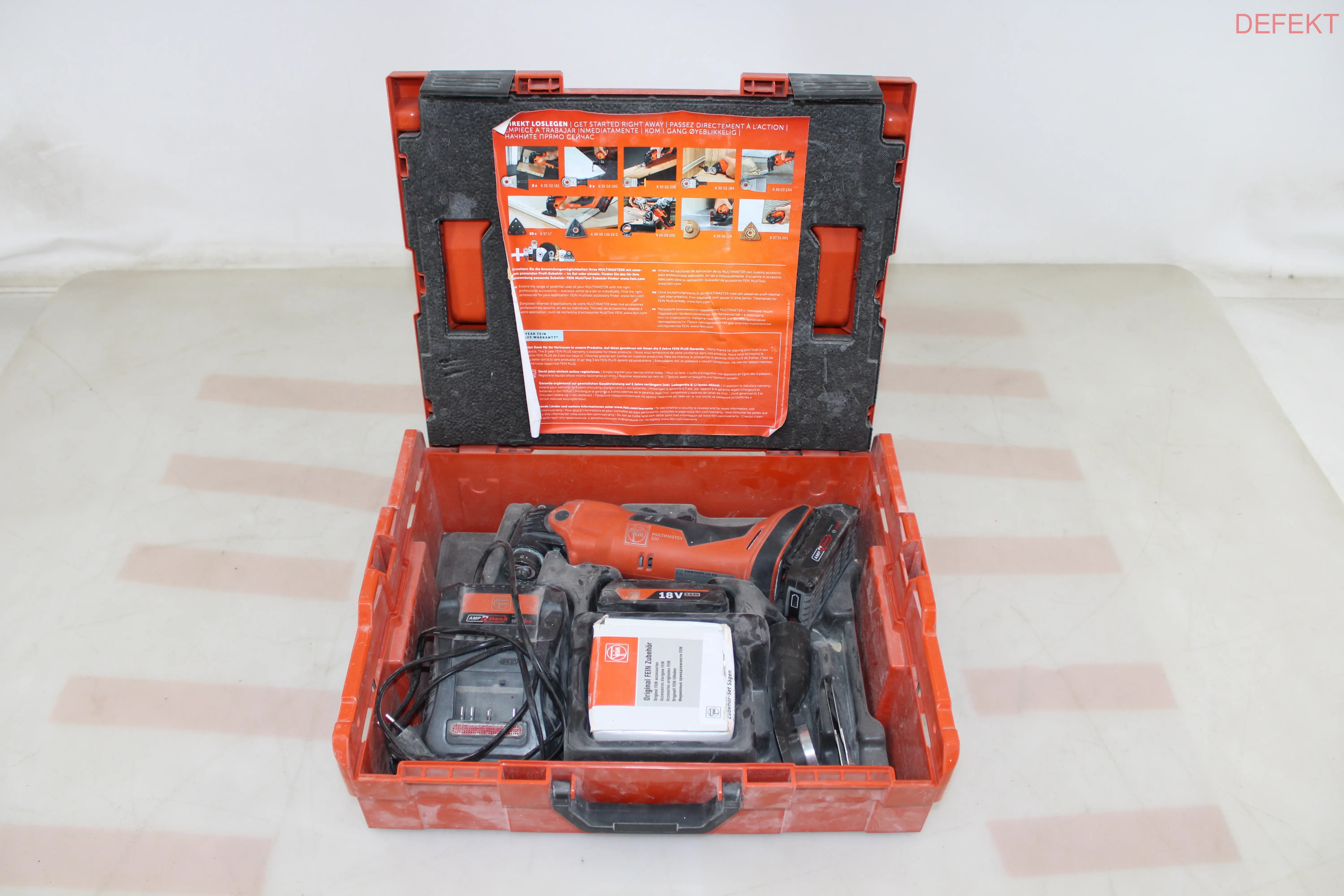 D-Ware Fein Multifunktionswerkzeug Multitool Akku Amm 500 Plus Set Defektware - 4014586895352