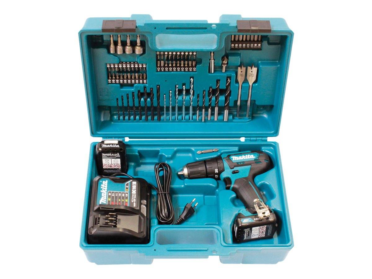 Makita HP333DSAX1 Akku-Schlagbohrschrauber 12V inkl. Koffer mit Bohrer-/Bit-Set - 88381873055