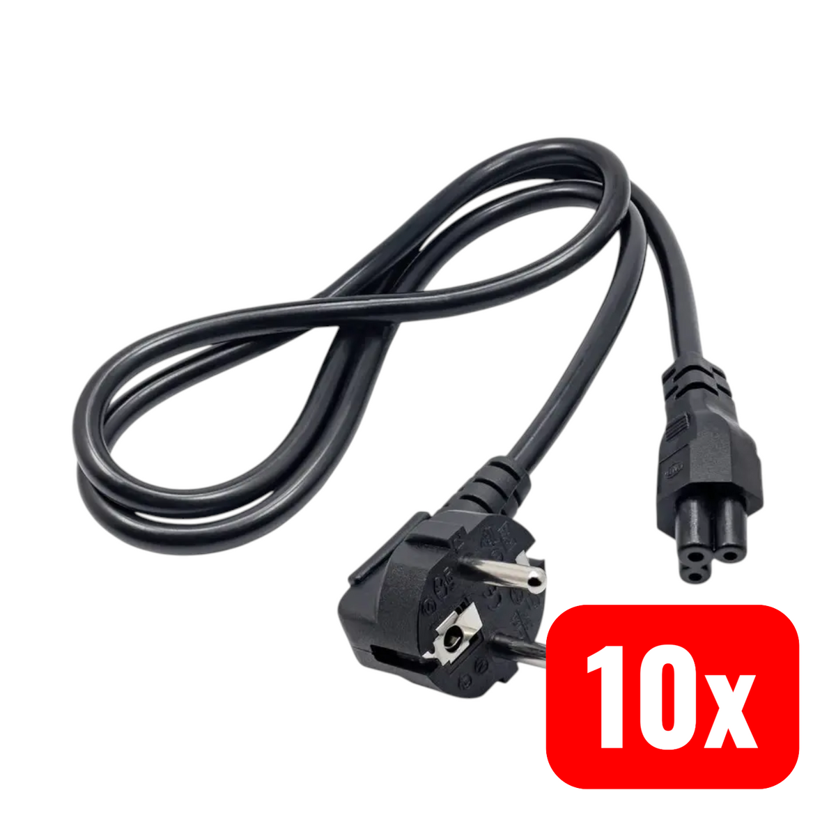 Akyga Stromkabel Adapter Netzteil Kabel Leitung Schwarz Kleeblatt C5 1m 10 STÜCK - 5901720134523