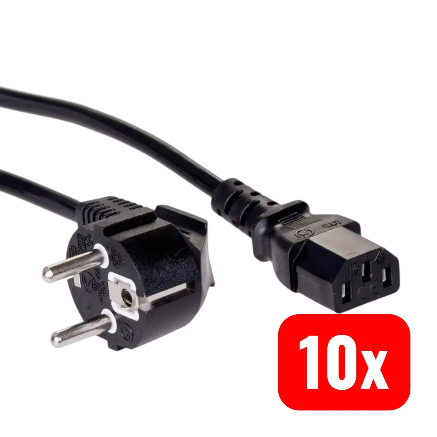 B-Ware Akyga Stromkabel Strom Anschlusskabel Netzkabel Buchse C13 Schwarz 3 M 10 Stück - 5901720130853