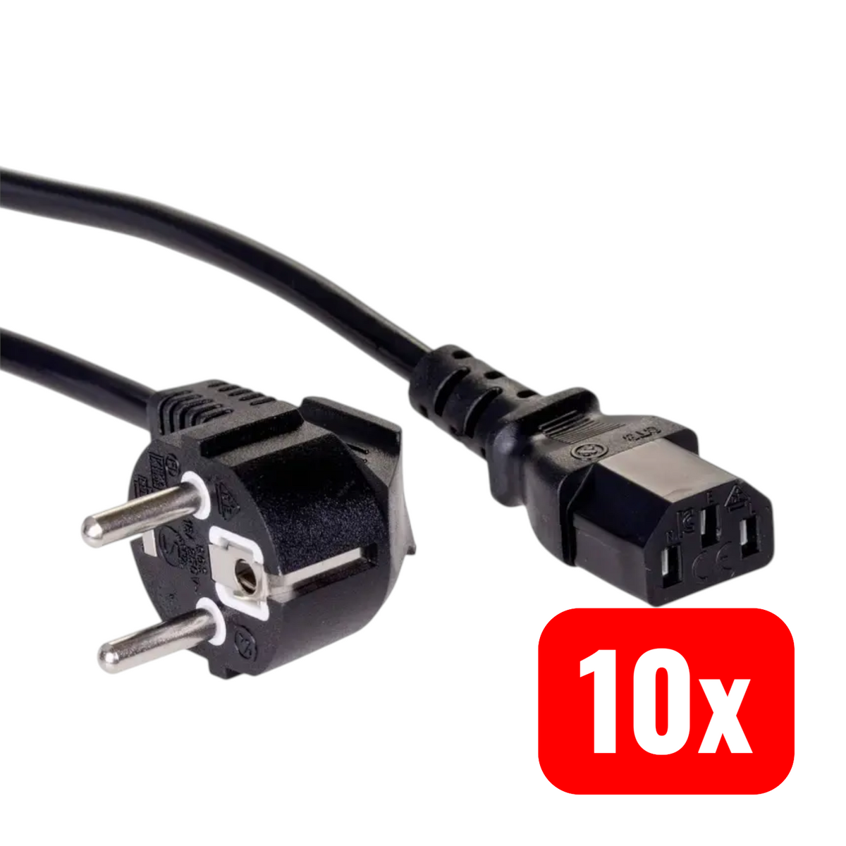 Akyga Stromkabel Strom Anschlusskabel Netzkabel Buchse C13 Schwarz 3 m 10 STÜCK - 5901720130853
