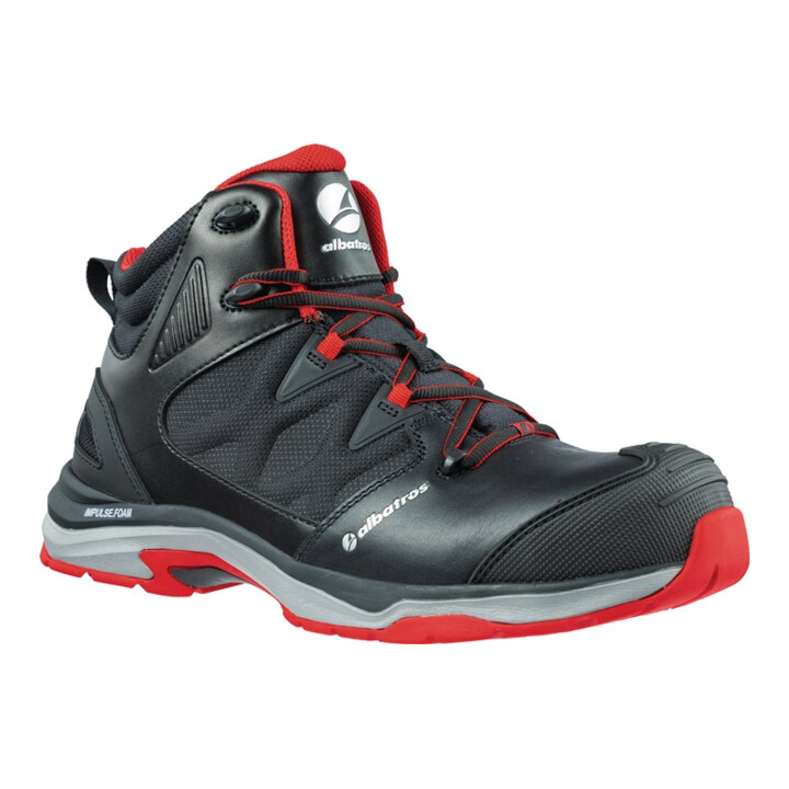 Albatros Sicherheitsstiefel Arbeitsschuhe Ultratrail Schwarz Rot Gr.40 Leder B-Ware - 4051428072953
