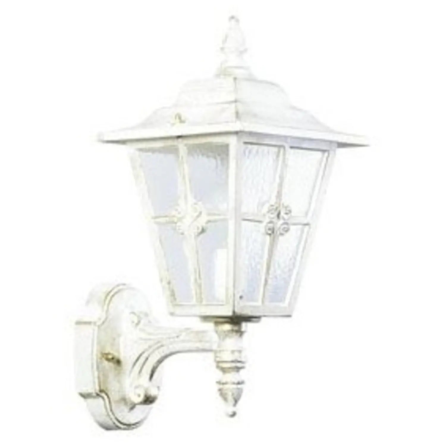 B-Ware Albert Leuchten Außenwandleuchte Wandlampe Laterne Kathedralglas Weiß E27 Led - 4007235718041