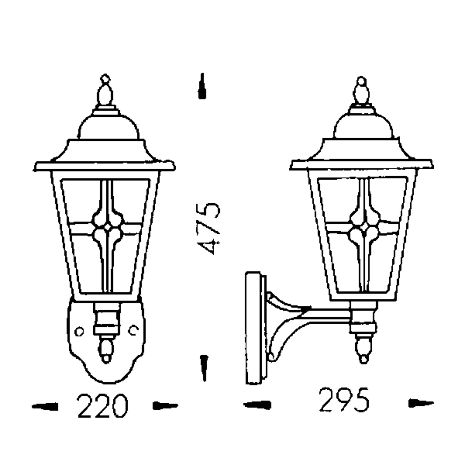B-Ware Albert Leuchten Außenwandleuchte Wandlampe Laterne Kathedralglas Weiß E27 Led - 4007235718041
