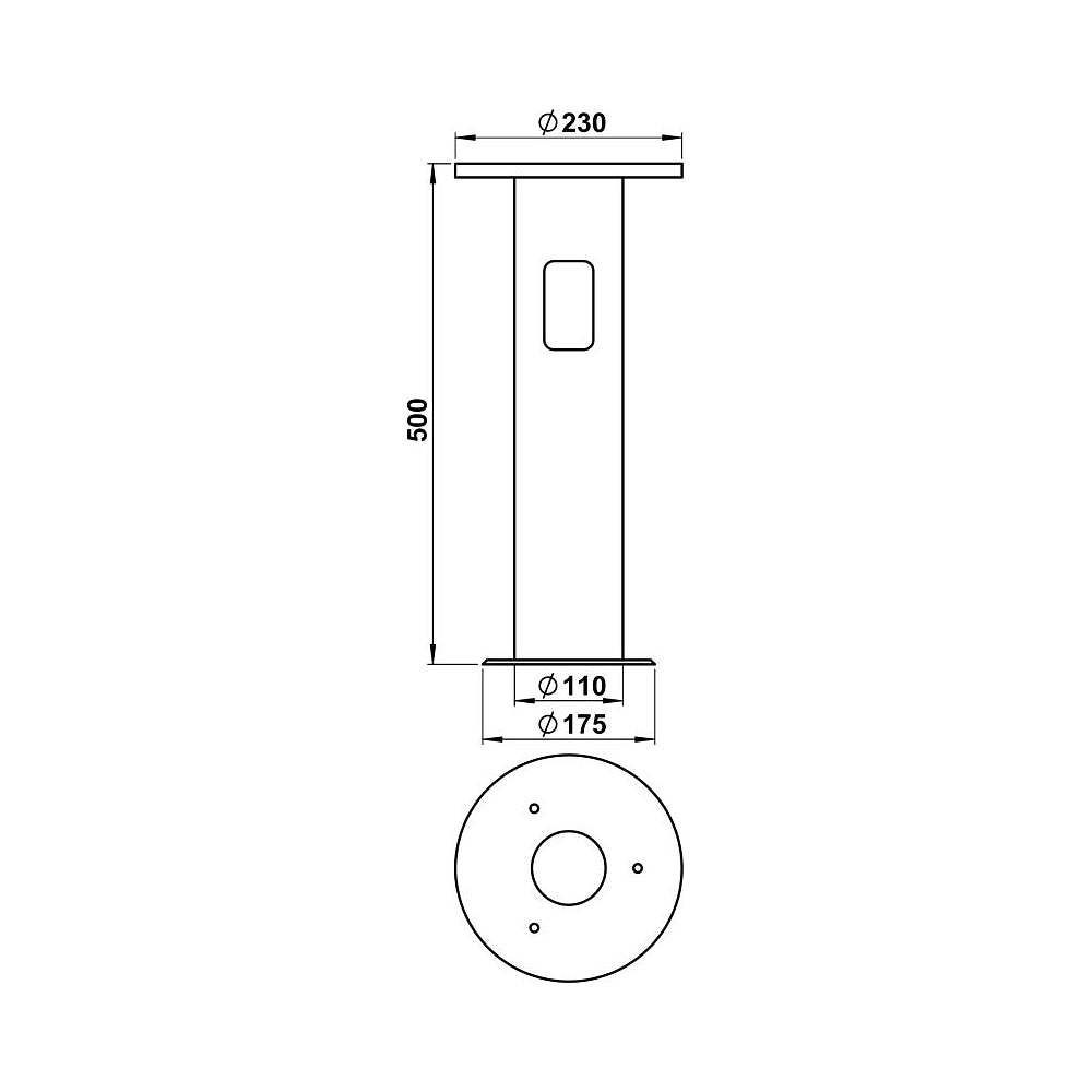 B-Ware Albert Leuchten Erdeinbausockel Aluminiumguss Lampe Leuchte Einbautiefe 50cm 885 - 4007235900118