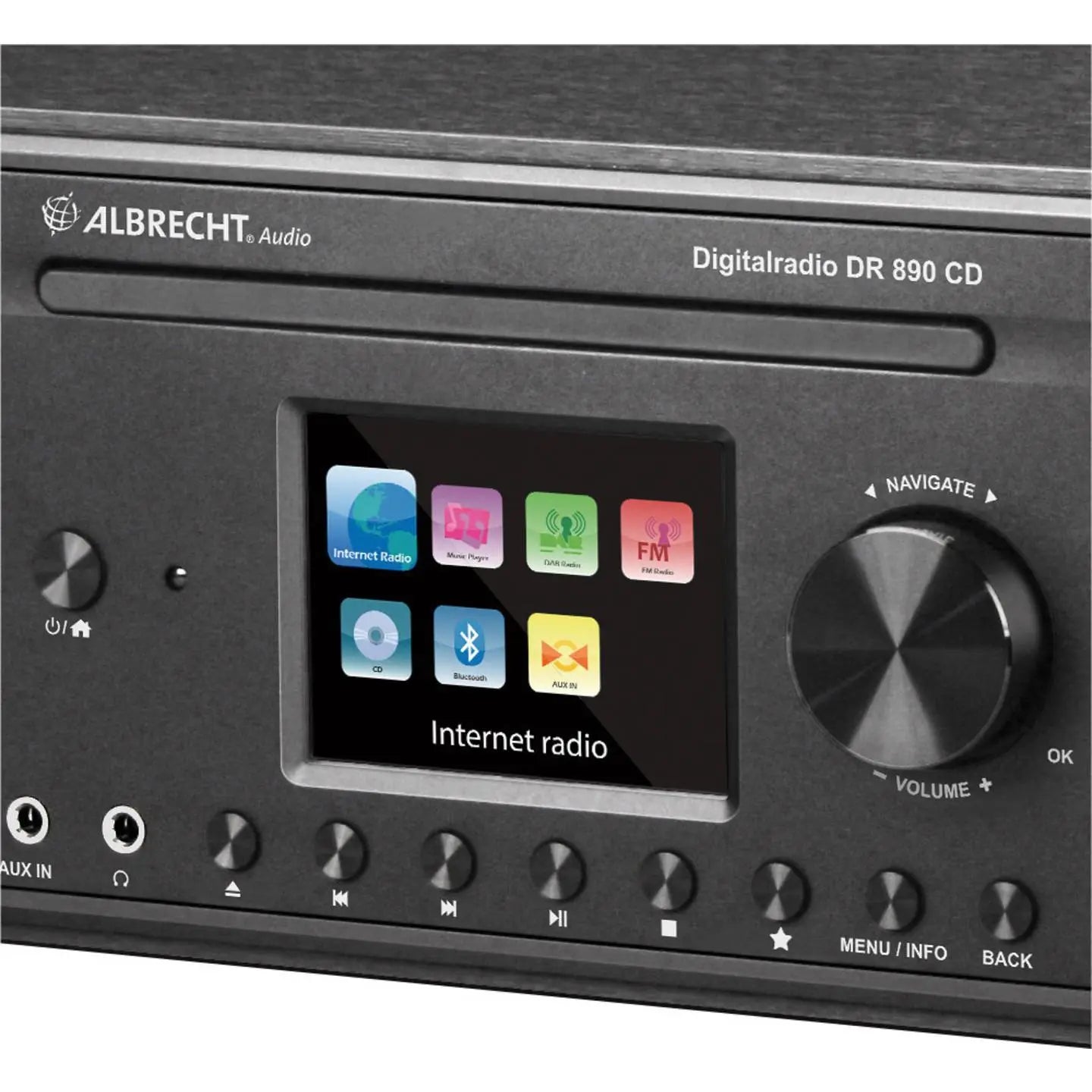B-Ware Albrecht Tischradio Internetradio Radio Cd Player Ukw Dab Bluetooth Usb Schwarz - 4032661738912
