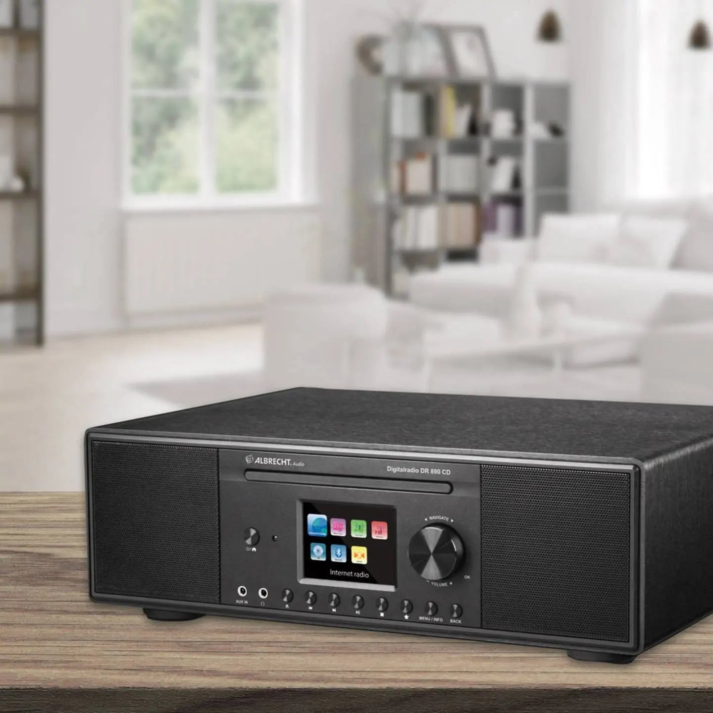 B-Ware Albrecht Tischradio Internetradio Radio Cd Player Ukw Dab Bluetooth Usb Schwarz - 4032661738912